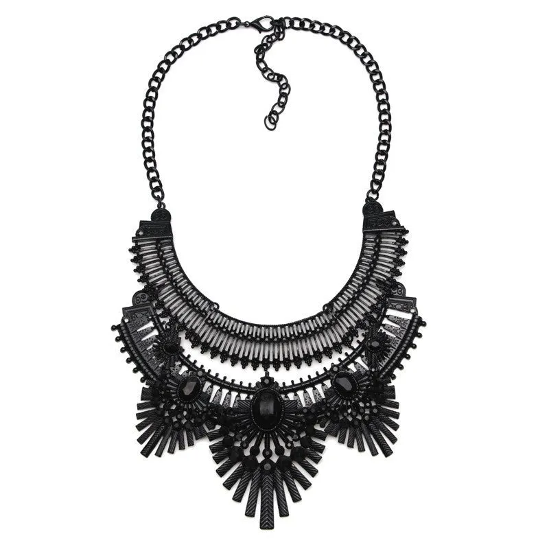 Fashion Women Gun Black Statement Necklaces Pendant Collier Female Collar Choker Maxi Boho Vintage Jewelry Chunky Necklace