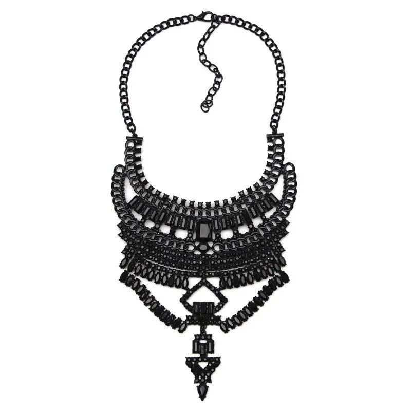 Fashion Women Gun Black Statement Necklaces Pendant Collier Female Collar Choker Maxi Boho Vintage Jewelry Chunky Necklace