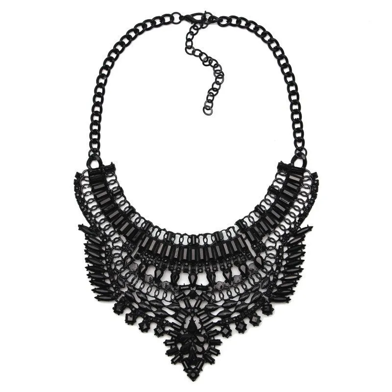 Fashion Women Gun Black Statement Necklaces Pendant Collier Female Collar Choker Maxi Boho Vintage Jewelry Chunky Necklace