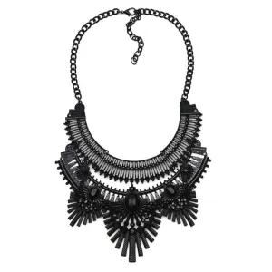 Fashion Women Gun Black Statement Necklaces Pendant Collier Female Collar Choker Maxi Boho Vintage Jewelry Chunky Necklace