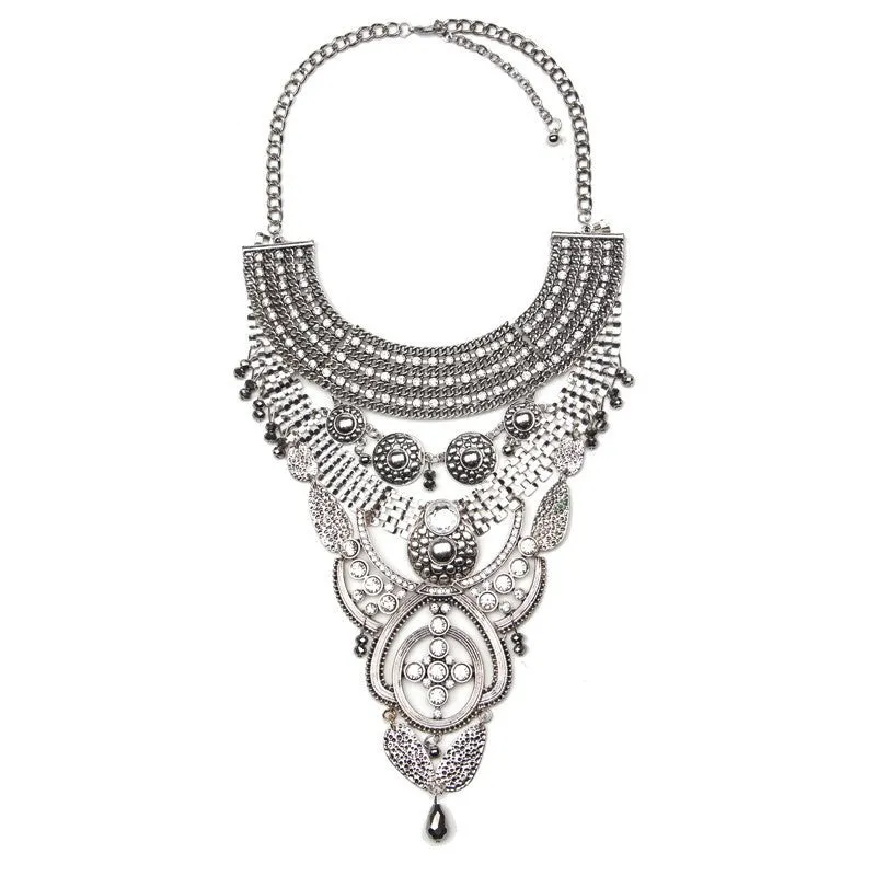 Fashion Women Gun Black Statement Necklaces Pendant Collier Female Collar Choker Maxi Boho Vintage Jewelry Chunky Necklace