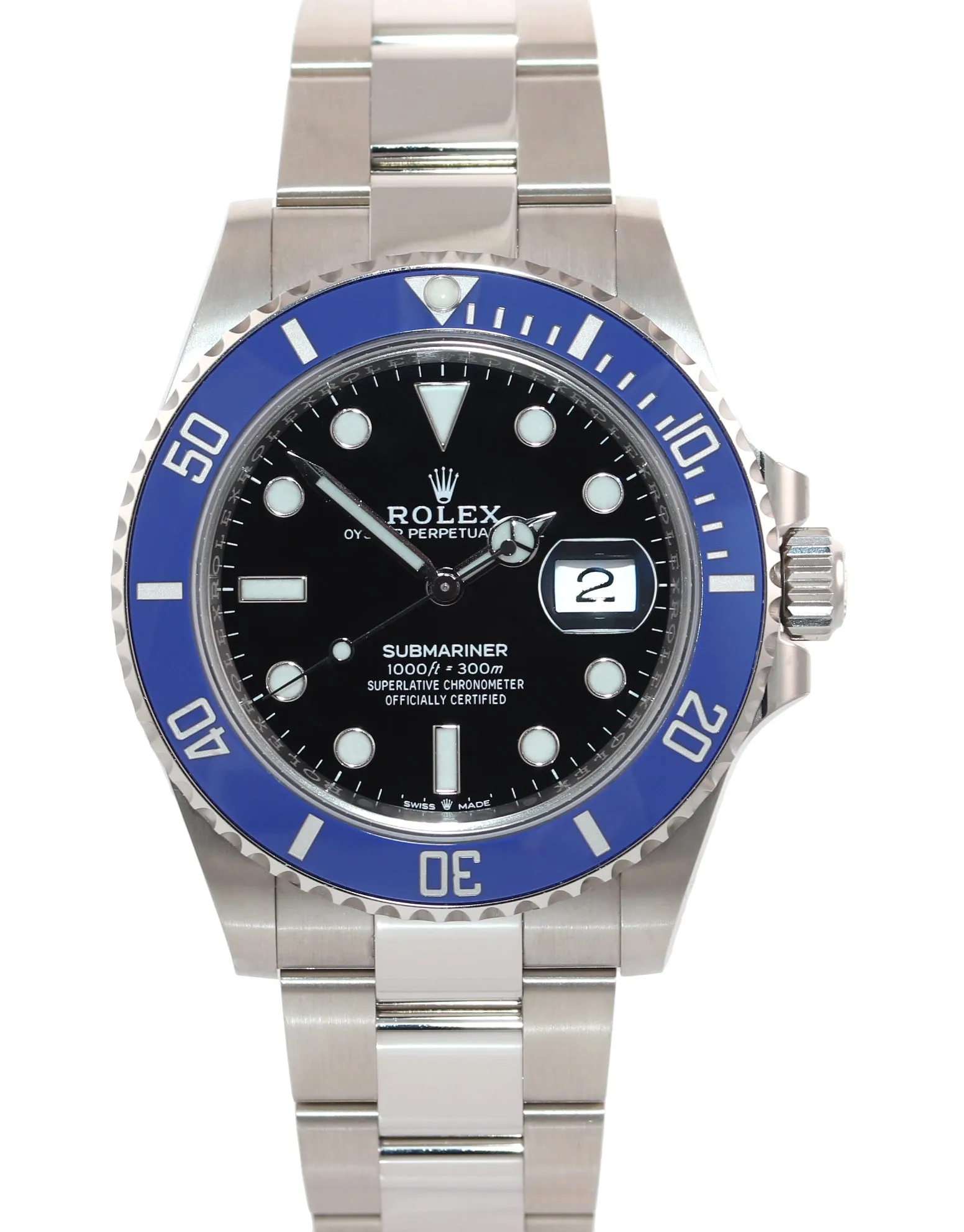 FEB 2021 BRAND NEW PAPERS Rolex Submariner Blue Smurf 126619 White Gold Watch