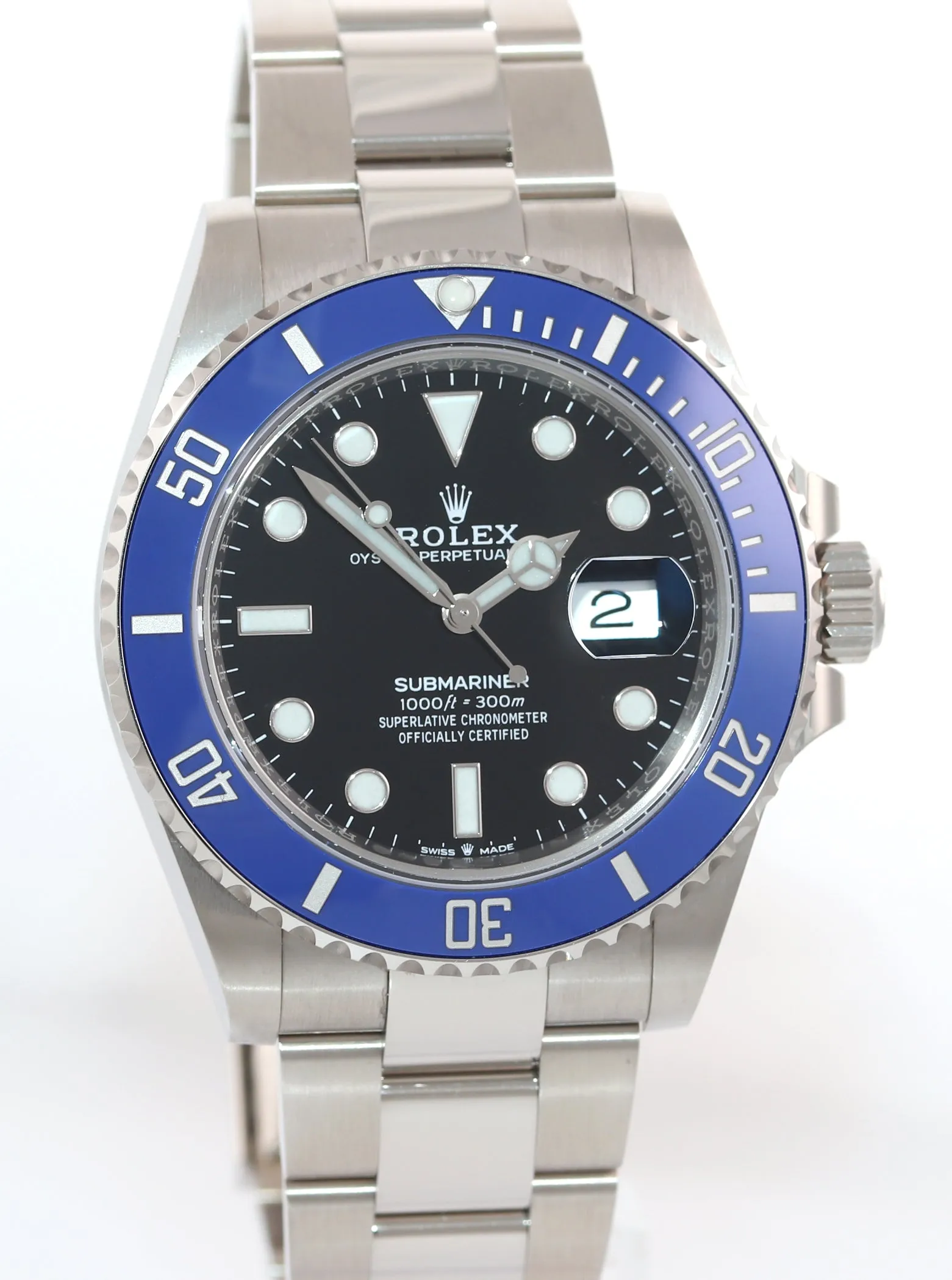 FEB 2021 BRAND NEW PAPERS Rolex Submariner Blue Smurf 126619 White Gold Watch
