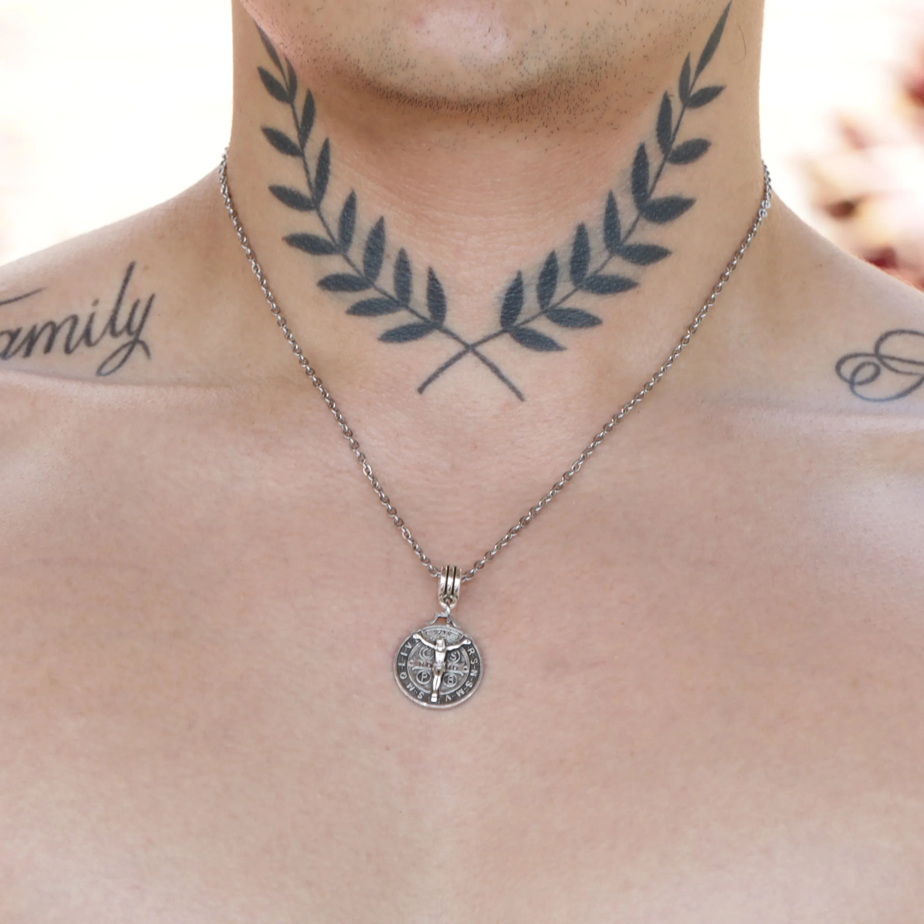 Festo Saint Benedict Medal Pendant with Chain Necklace