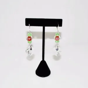 Flower Glass Lampwork Dangle Earrings