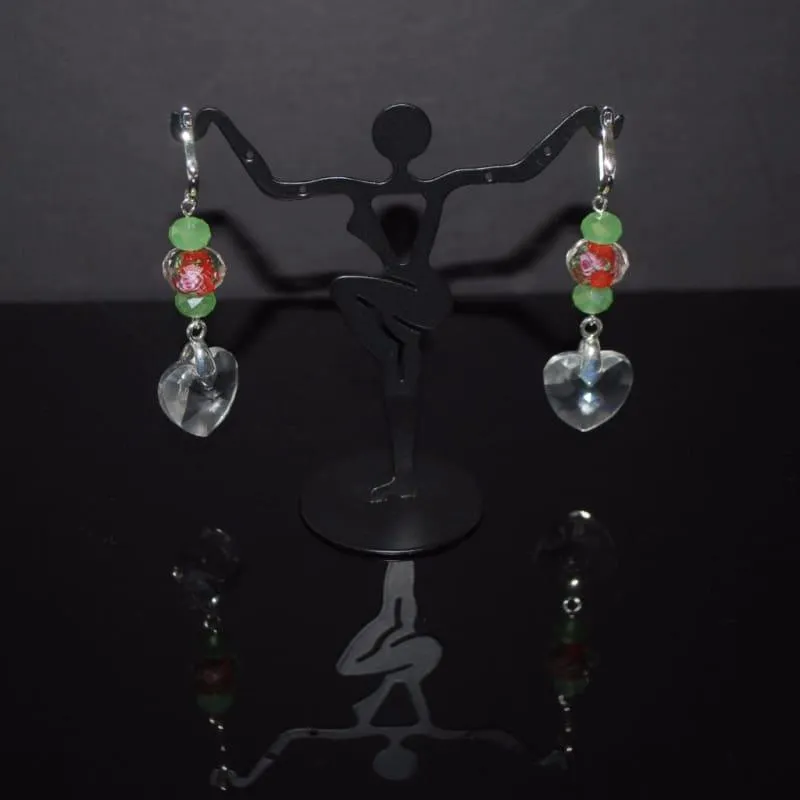 Flower Glass Lampwork Dangle Earrings