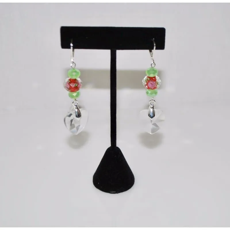 Flower Glass Lampwork Dangle Earrings