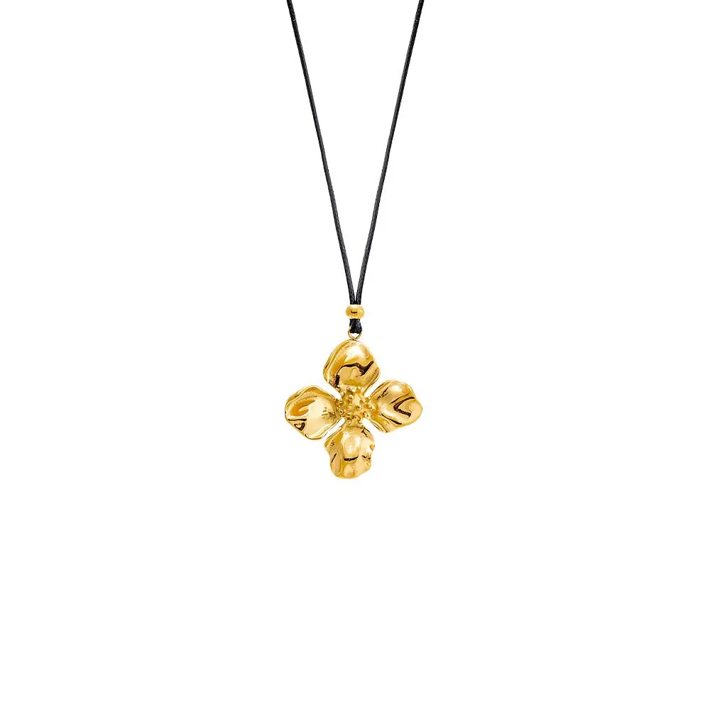 Flower Statement Rope Adjustable Necklace