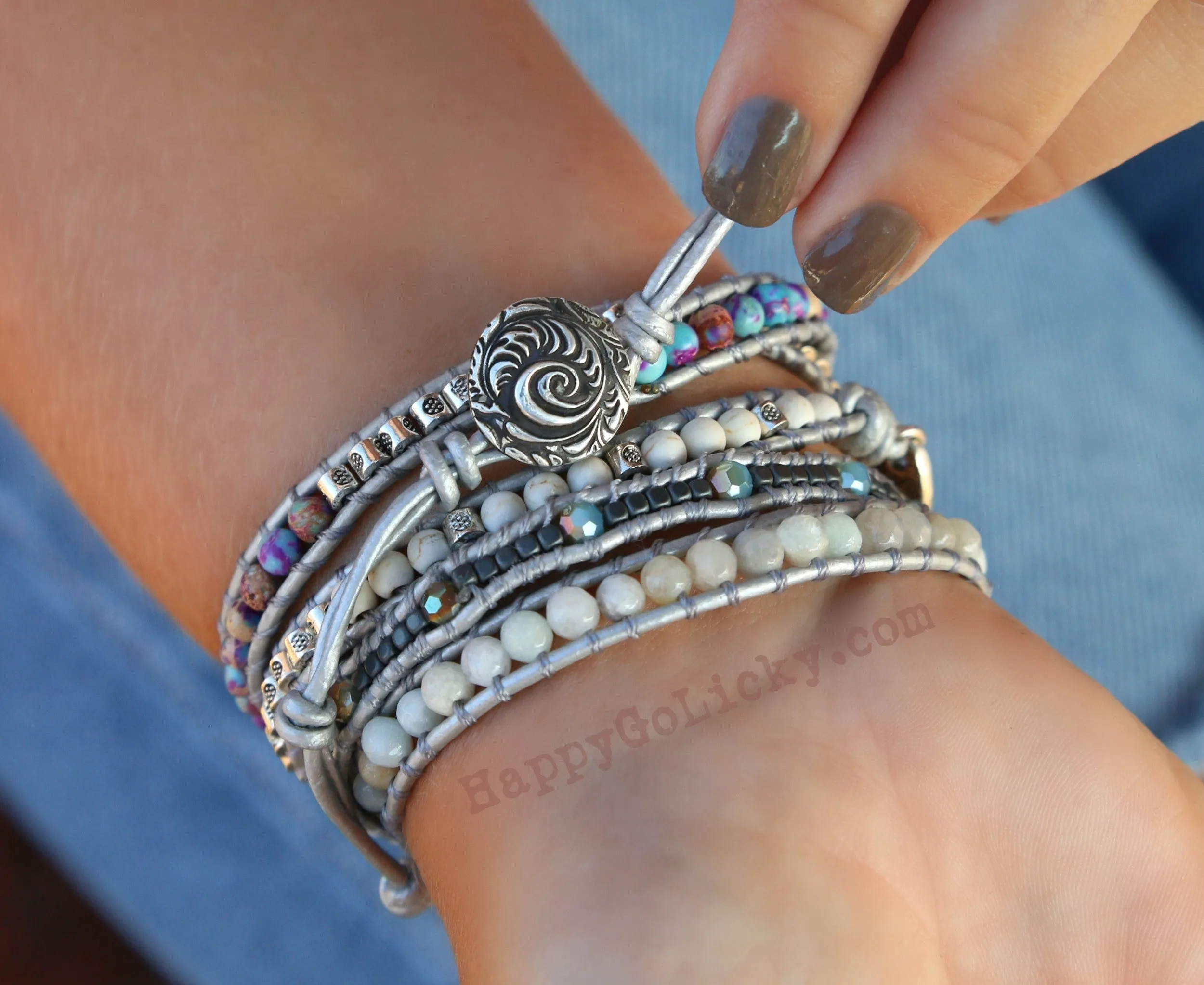 Fly Leather Boho Wrap Bracelet