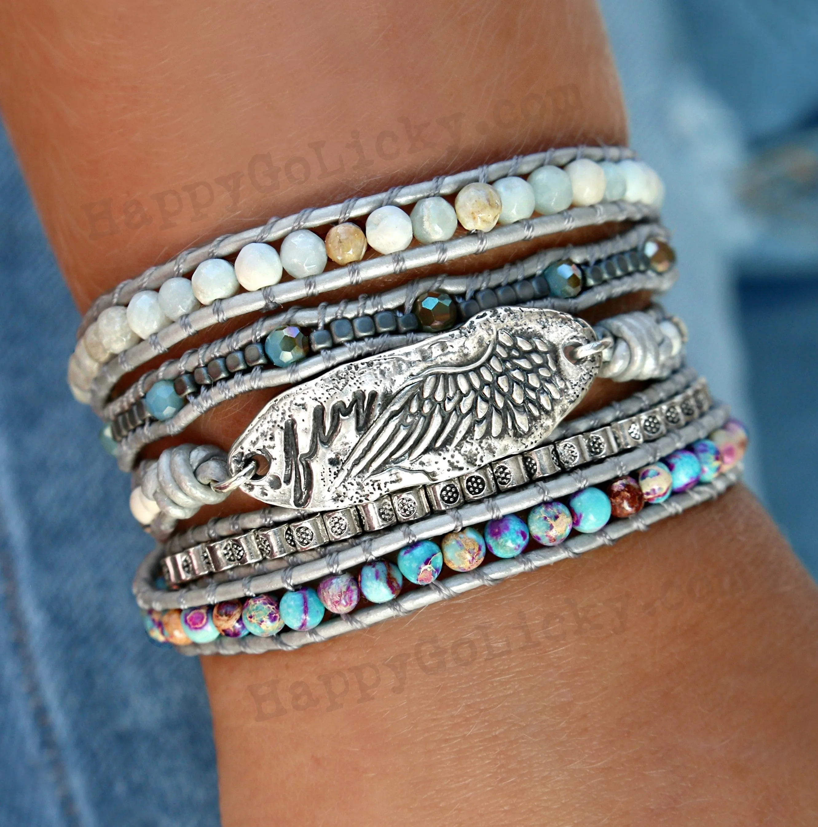 Fly Leather Boho Wrap Bracelet