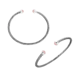 G3 Sterling Silver Bangle with Pink Pearl
