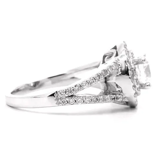 Gabi - Double Halo Split Shank Round Engagement Ring
