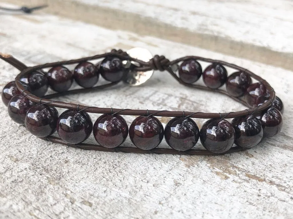 Garnet Wrap Bracelet