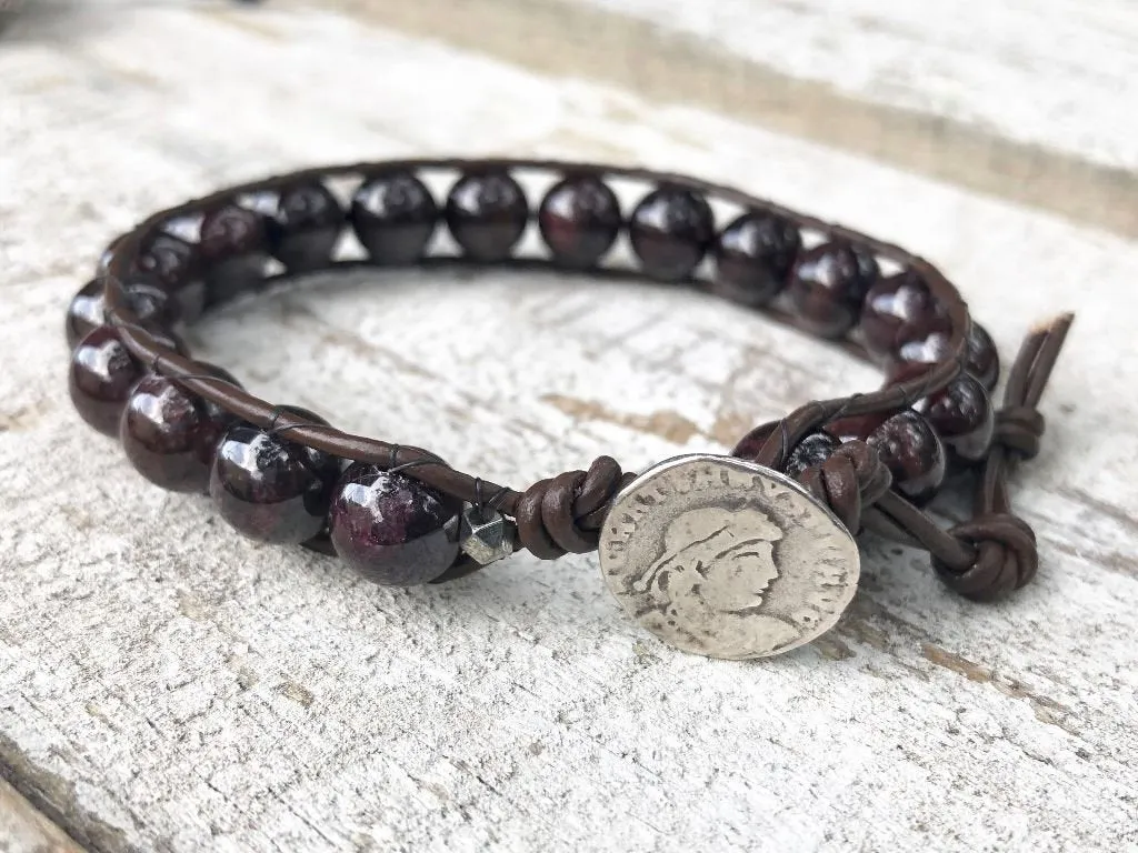 Garnet Wrap Bracelet