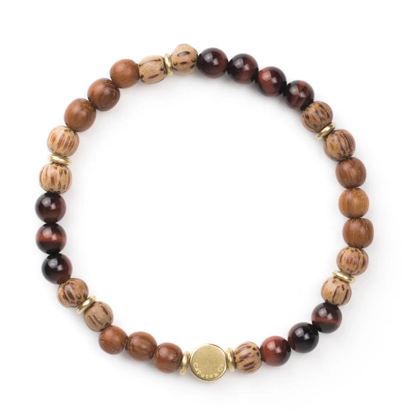 Gemstone and Wood Stretch Bracelet