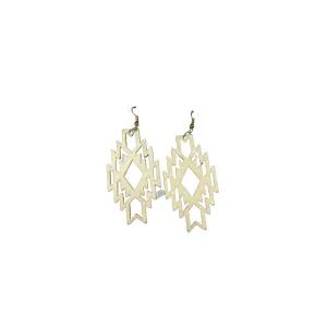 Geometric Wood Dangle Earrings