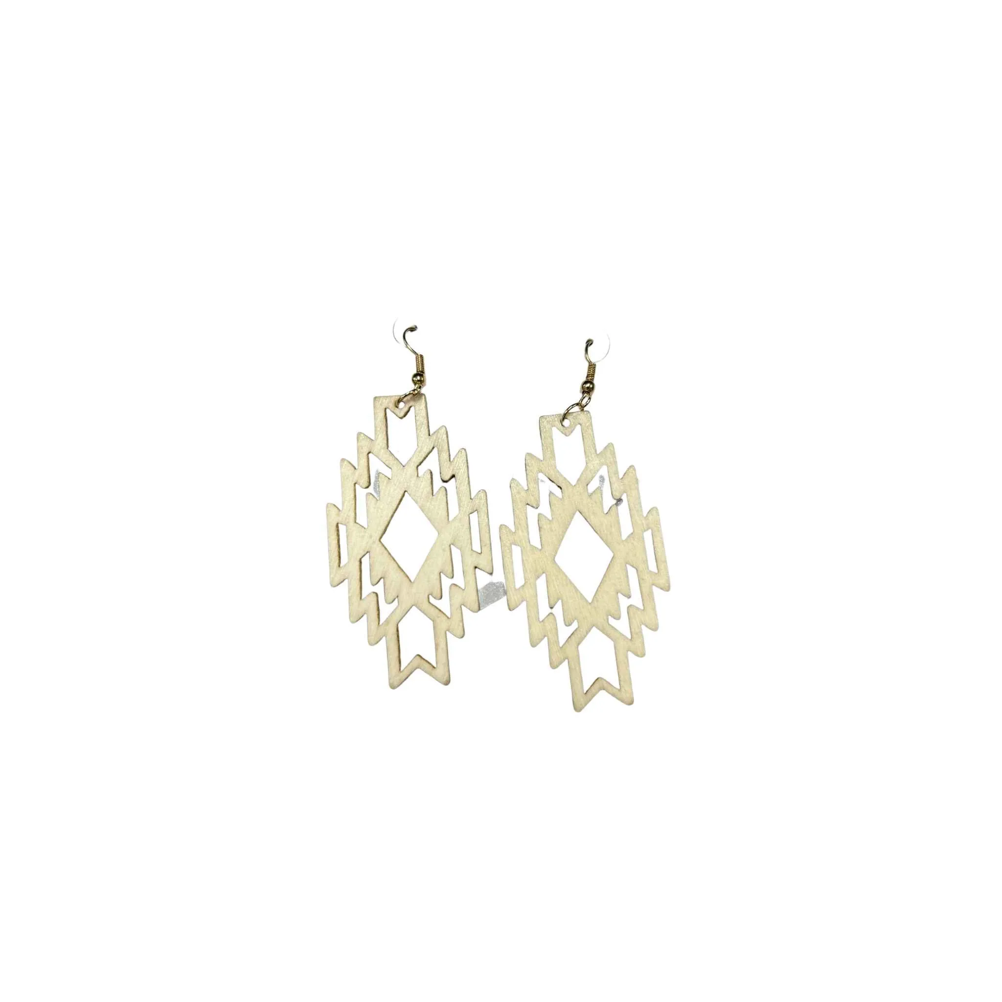 Geometric Wood Dangle Earrings