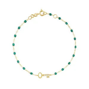 GIGI CLOZEAU- Classic Key Diamond Bracelet- EMERALD