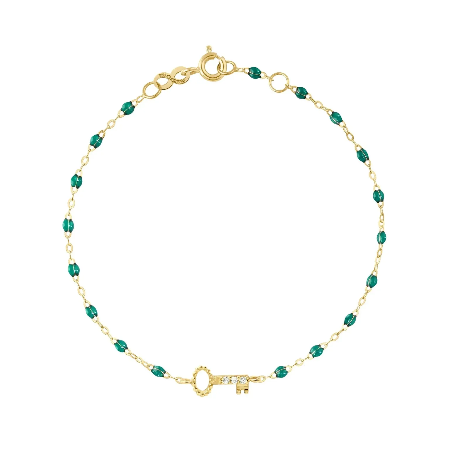 GIGI CLOZEAU- Classic Key Diamond Bracelet- EMERALD