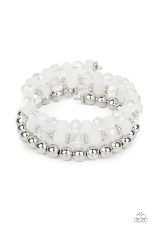 Gimme Gimme White Paparazzi Bracelet