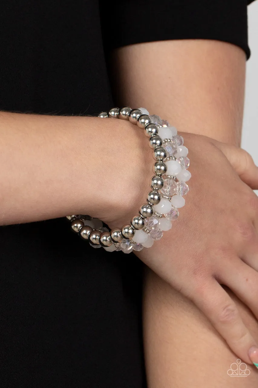 Gimme Gimme White Paparazzi Bracelet