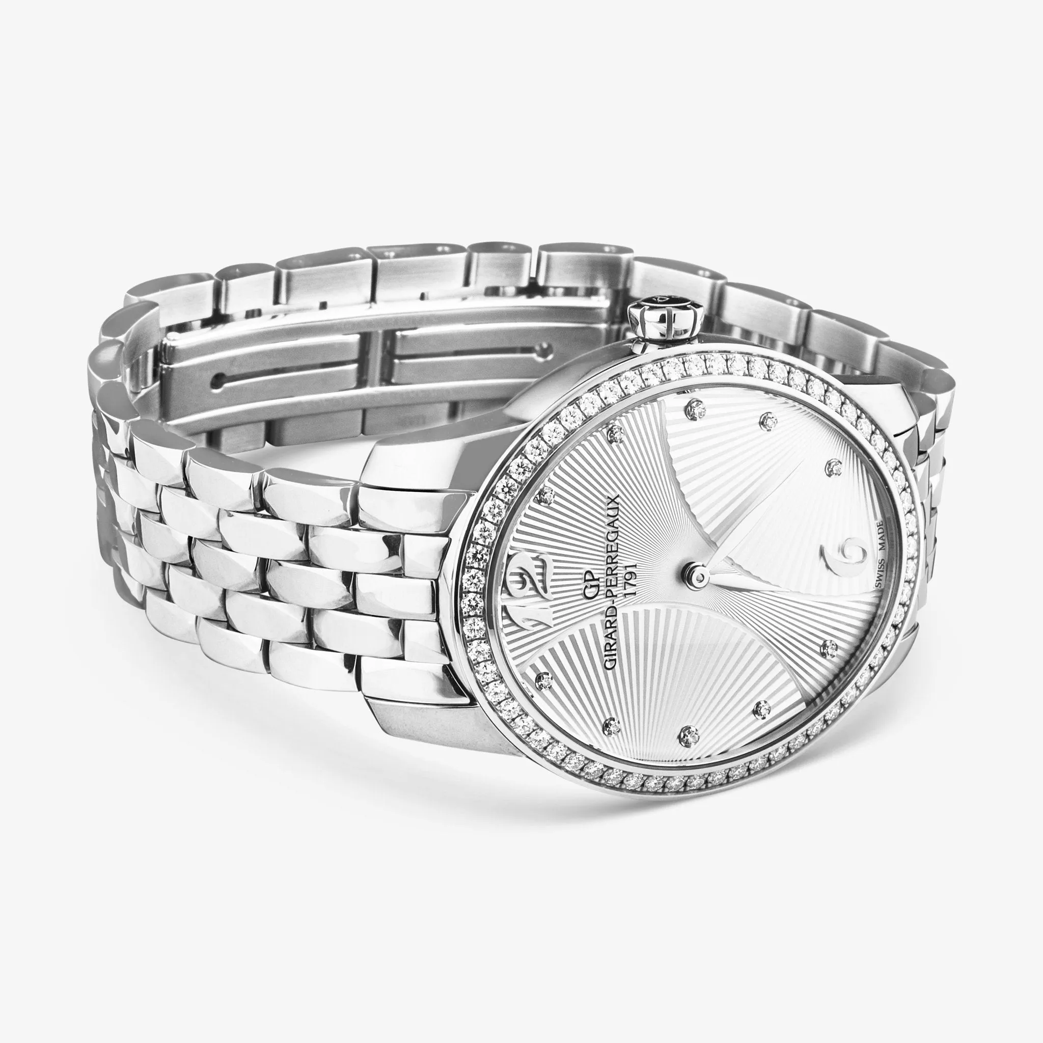 Girard-Perregaux Cat's Eye Diamond Stainless Steel Automatic Ladies Watch 80493D11A161-11A