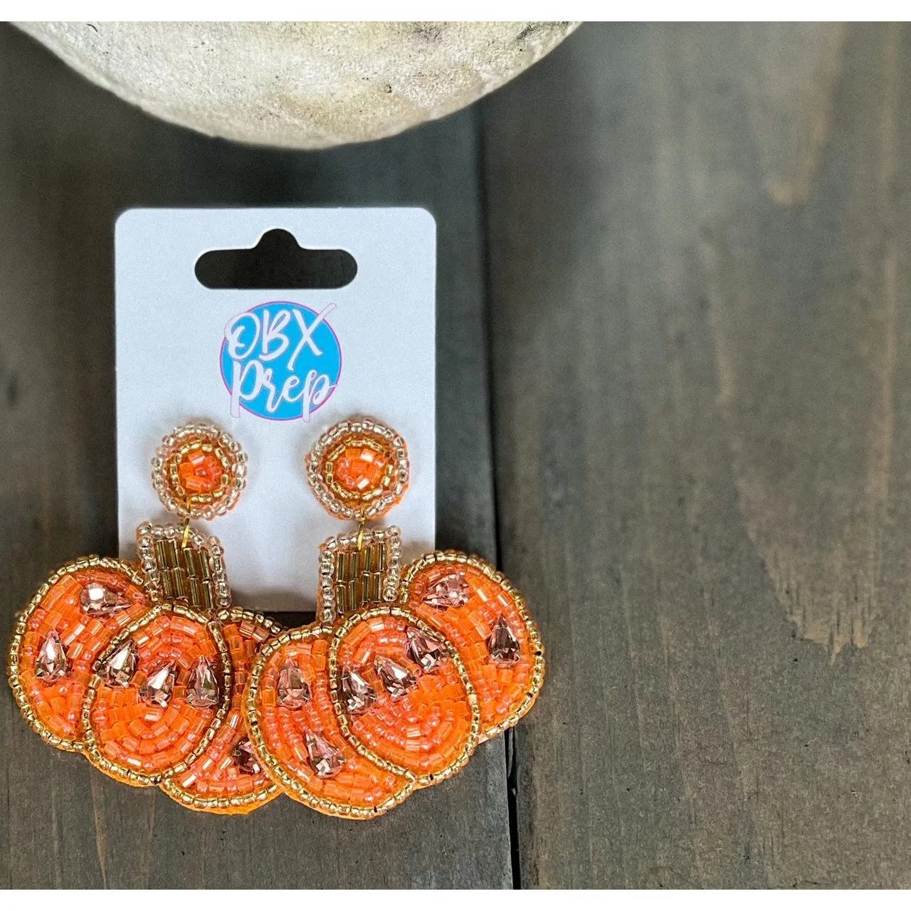 Glam Pumpkin Seed Bead Dangle Earrings.