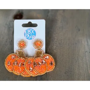 Glam Pumpkin Seed Bead Dangle Earrings.