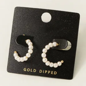 Gold Dipped Pearl Earrings