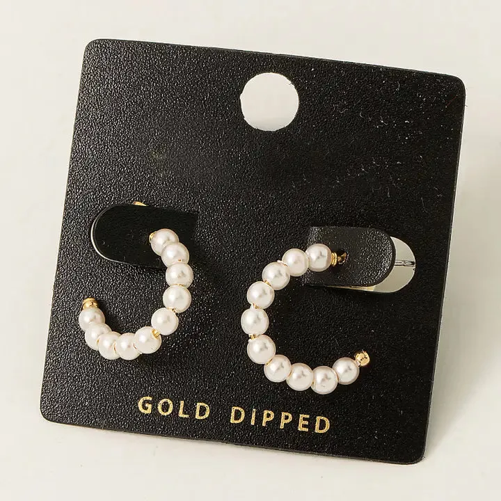 Gold Dipped Pearl Earrings