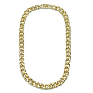 GOLD FLAT CURB CHAIN NECKLACE #FW1202518 (XD21)