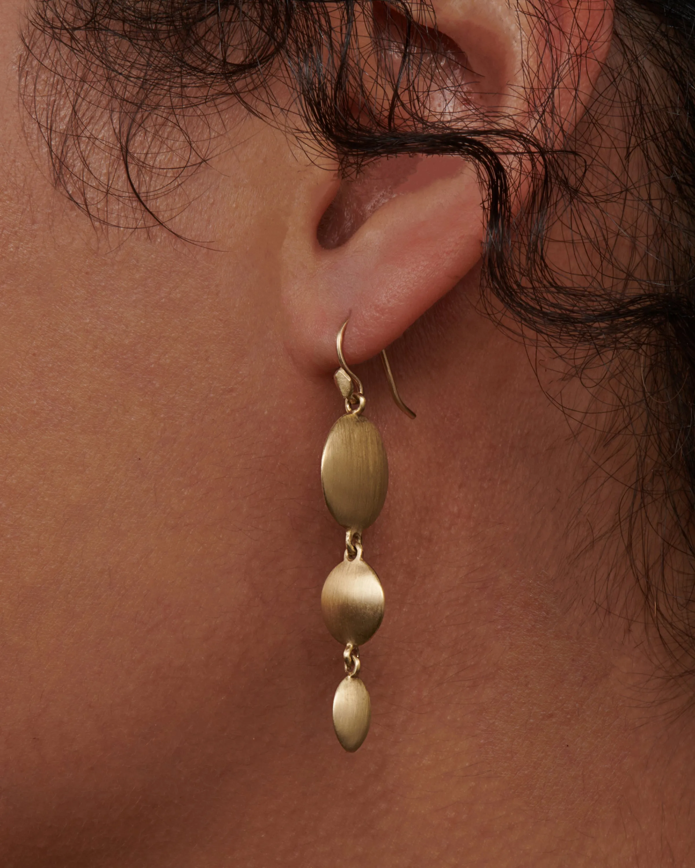 Gold Horea Triple Drop Earrings