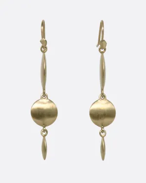 Gold Horea Triple Drop Earrings