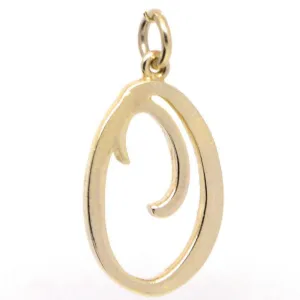 Gold Large Italic O Charm