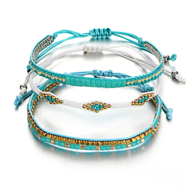 Gold Leather Wrap Bracelets (variations)