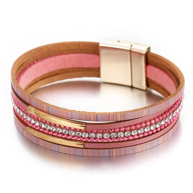 Gold Leather Wrap Bracelets (variations)