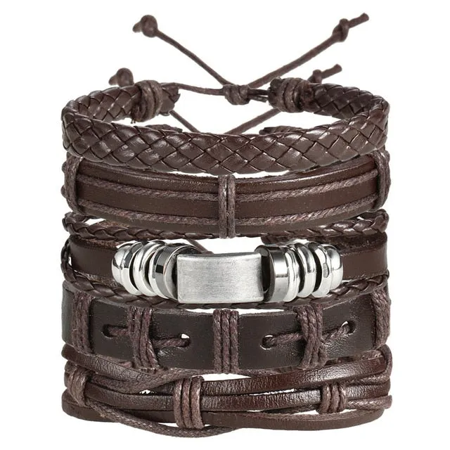 Gold Leather Wrap Bracelets (variations)