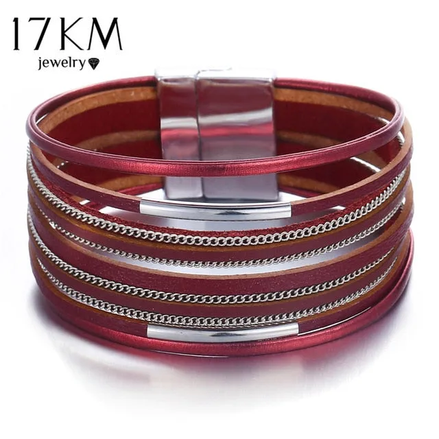 Gold Leather Wrap Bracelets (variations)