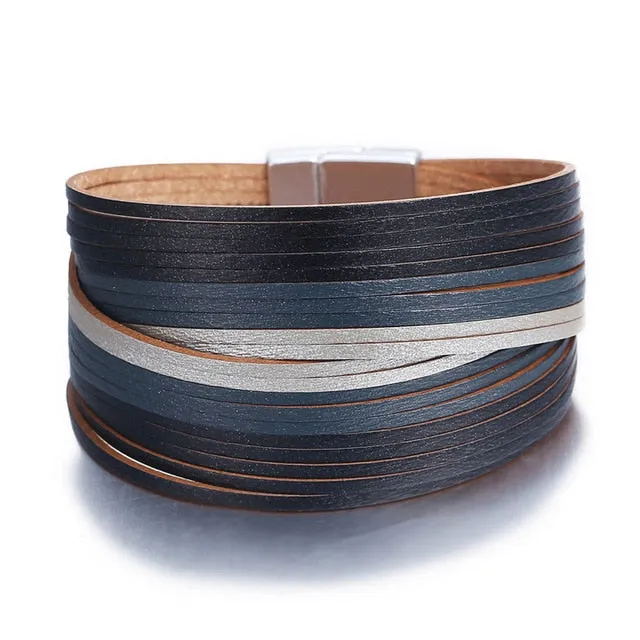 Gold Leather Wrap Bracelets (variations)