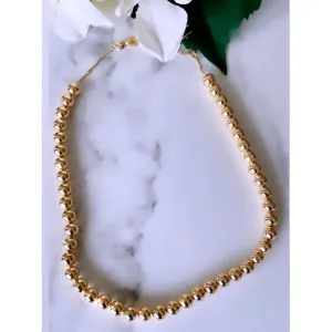 Gold Pearl Ball Necklace