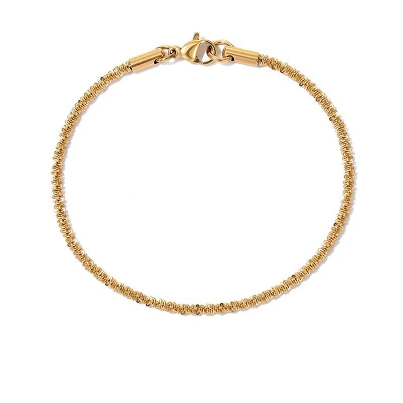 Gold Twist Cuban Chain Bracelet for Women Jewelry Gifts