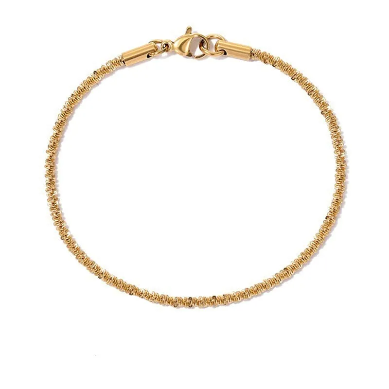 Gold Twist Cuban Chain Bracelet for Women Jewelry Gifts