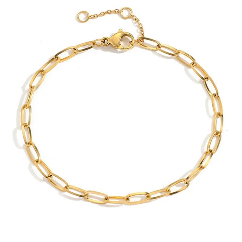 Gold Twist Cuban Chain Bracelet for Women Jewelry Gifts