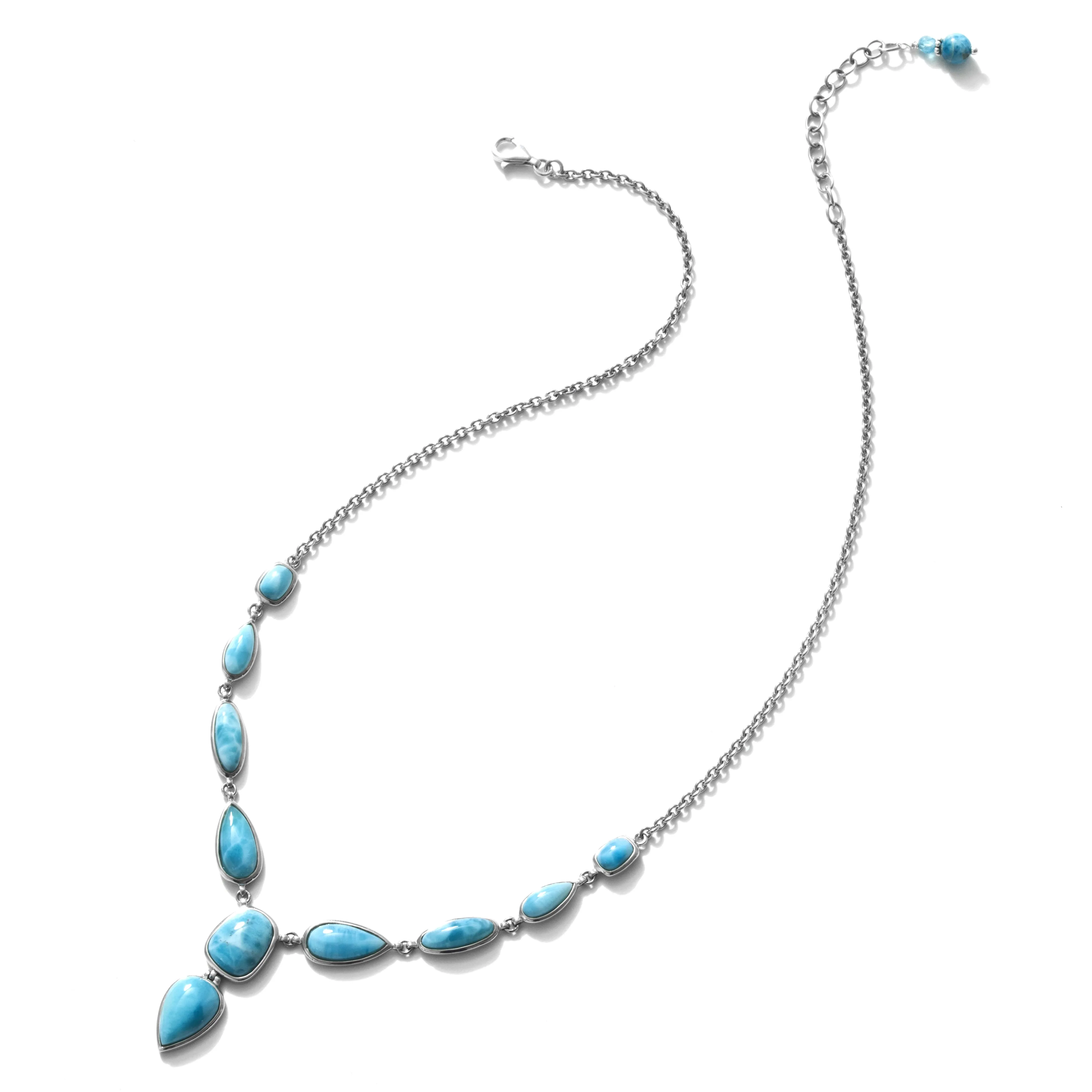 Gorgeous Caribbean Larimar Sterling Silver Statement Necklace
