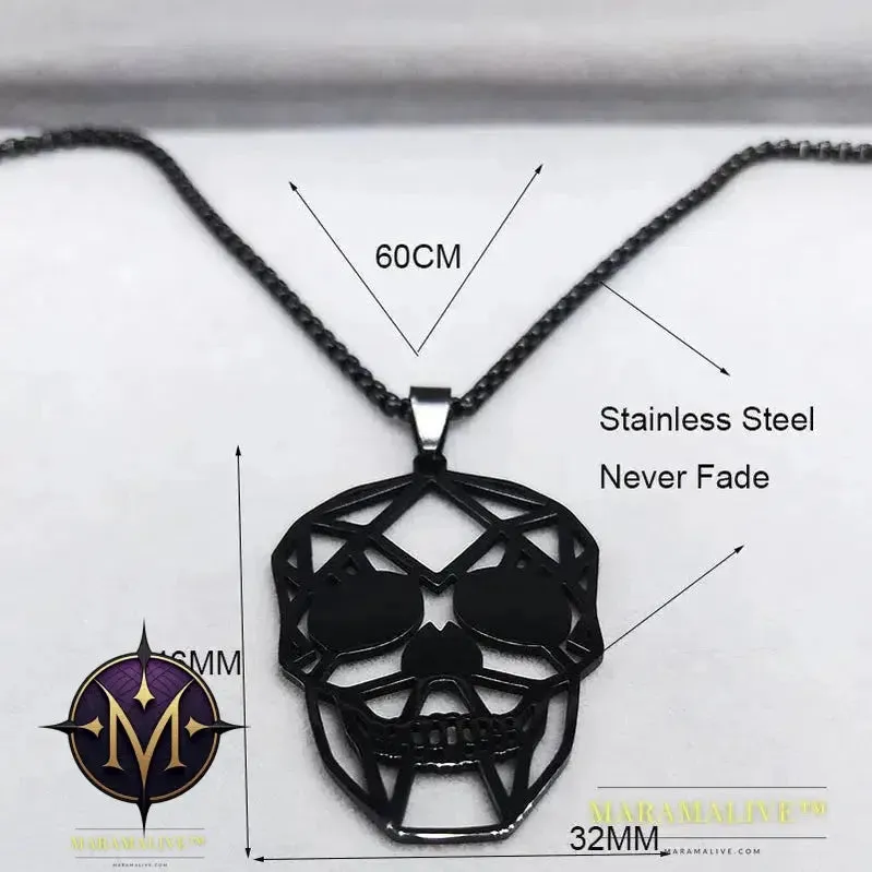Goth Cool Skull Neck Pendant Stainless Steel Chain Necklace Hip Hop Rock Necklaces Jewelry
