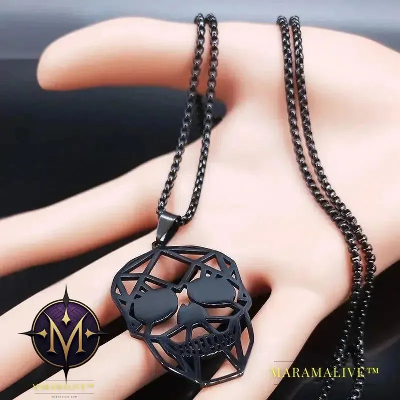 Goth Cool Skull Neck Pendant Stainless Steel Chain Necklace Hip Hop Rock Necklaces Jewelry