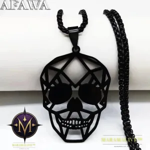 Goth Cool Skull Neck Pendant Stainless Steel Chain Necklace Hip Hop Rock Necklaces Jewelry