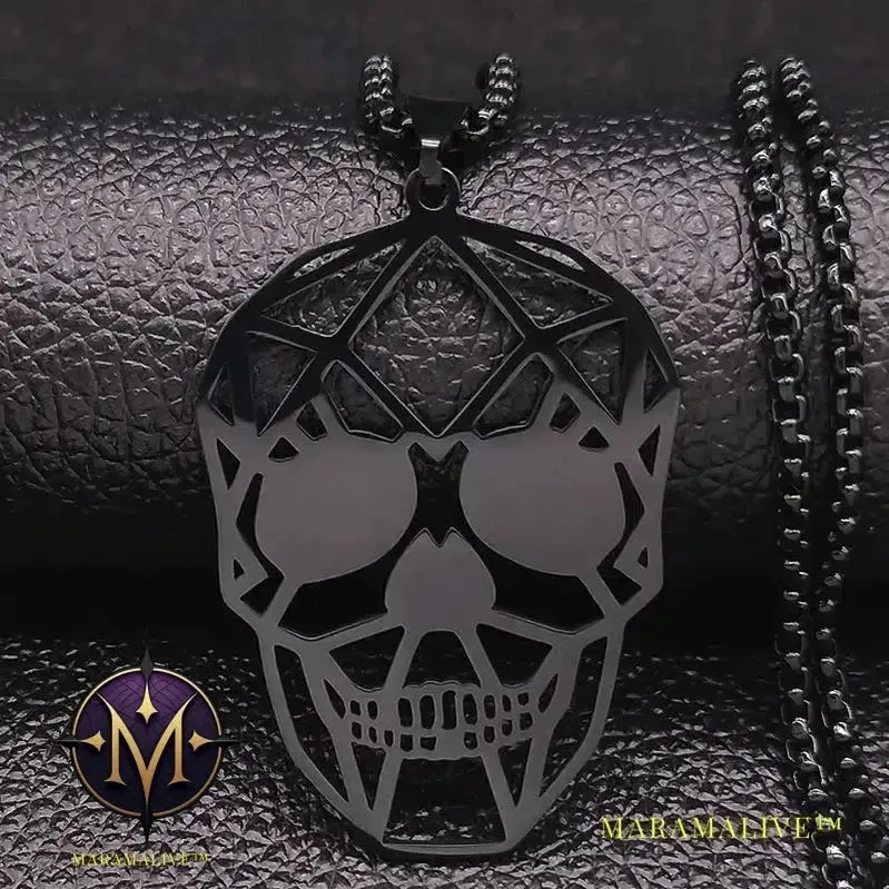 Goth Cool Skull Neck Pendant Stainless Steel Chain Necklace Hip Hop Rock Necklaces Jewelry