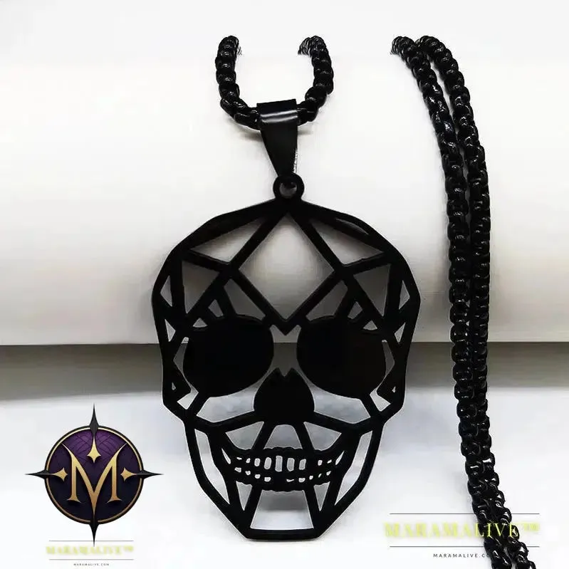 Goth Cool Skull Neck Pendant Stainless Steel Chain Necklace Hip Hop Rock Necklaces Jewelry