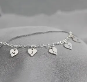 Grandma Bracelet with Sterling Silver Initials, Custom Family Jewelry